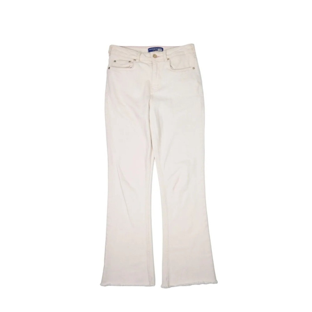 Scotch & Soda Jeans Womens 27x28 Off White Amsterdam The Kick Strech Raw Hem
